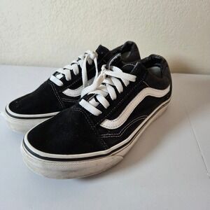 Vans Old Skool Black White Suede Low Top Skate Shoes Sneakers US Men 5.5 Women 7